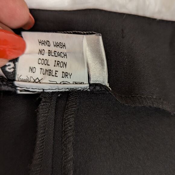 Y2K Vintage Sharagano Split Leg Flare Pants Black Size Large - Picture 5 of 9